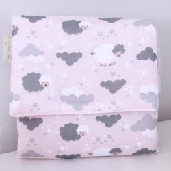 Trocador Portátil Ovelha Rosa com Bolso Trocador Portátil Ovelha Rosa com Bolso