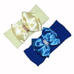 Faixa de Cabelo para Bebê Amarelo e Marinho 2 Peças Faixa de Cabelo para Bebê Amarelo e Marinho 2 Peças
