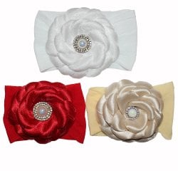 Faixa de Cabelo para Bebê Charme Branco, Vermelho e Palha Faixa de Cabelo para Bebê Charme Branco, Vermelho e Palha