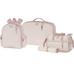 Mala Maternidade + Mochila + Bolsa M Geometric Rosê Mala Maternidade + Mochila + Bolsa M Geometric Rosê
