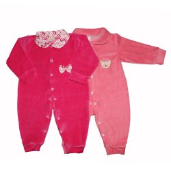 Kit Macacão Longo de Bebê Pink e Rosê Plush Kit Macacão Longo de Bebê Pink e Rosê Plush