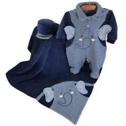 Saída de Maternidade Elefante Marinho Plush 3 peças Saída de Maternidade Elefante Marinho Plush 3 peças