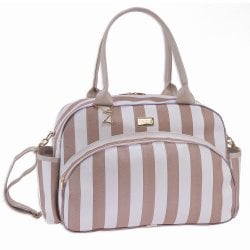Bolsa Maternidade Elegance Listrada Bege G Bolsa Maternidade Elegance Listrada Bege G