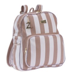 Mochila Maternidade Elegance Listrada Bege Mochila Maternidade Elegance Listrada Bege