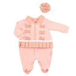 Macacão Longo de Bebê Dengosa Rosê 2 Peças Macacão Longo de Bebê Dengosa Rosê 2 Peças