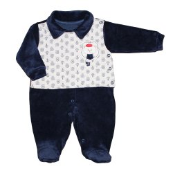 Macacão Longo de Bebê Marinheiro Plush Macacão Longo de Bebê Marinheiro Plush