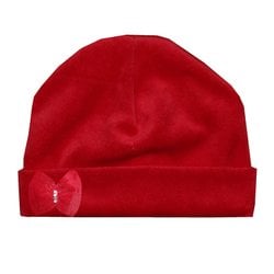 Touca de Bebê Lacinho Vermelho Plush Touca de Bebê Lacinho Vermelho Plush
