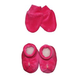 Luvinhas e Pantufas Lacinho Pink Plush Luvinhas e Pantufas Lacinho Pink Plush
