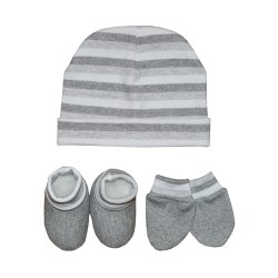 Luvinhas, Pantufas e Touca Listrada Cinza Malha Luvinhas, Pantufas e Touca Listrada Cinza Malha