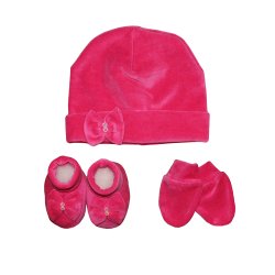 Luvinhas, Pantufas e Touca Lacinho Pink Plush Luvinhas, Pantufas e Touca Lacinho Pink Plush