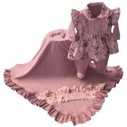 Saída de Maternidade Cecilia Floral Rosa 4 Peças Saída de Maternidade Cecilia Floral Rosa 4 Peças