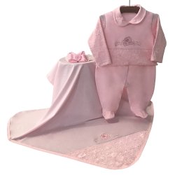 Saída de Maternidade Pétala de Flor Rosa 3 Peças Saída de Maternidade Pétala de Flor Rosa 3 Peças