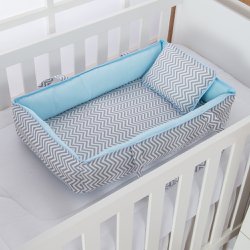 Ninho para Bebê Chevron Azul com Alça 2 Peças Ninho para Bebê Chevron Azul com Alça 2 Peças