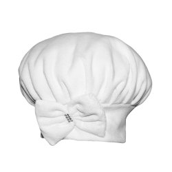 Boina para Bebê Laço Branco Plush Boina para Bebê Laço Branco Plush