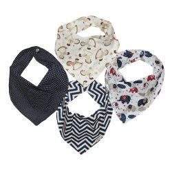 Kit Babador Bandana Divertido Marinho e Palha 4 Peças Kit Babador Bandana Divertido Marinho e Palha 4 Peças