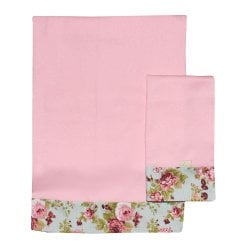Cueiro + Toalha de Boca Floral Rosa Malha 100% Algodão Cueiro + Toalha de Boca Floral Rosa Malha 100% Algodão