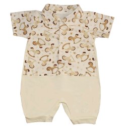 Macacão Curto de Bebê Cavalinho Palha Macacão Curto de Bebê Cavalinho Palha