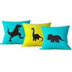 Kit Almofada Dinossauro Rex, Brack e Trice 3 Peças Kit Almofada Dinossauro Rex, Brack e Trice 3 Peças