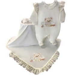 Saída de Maternidade Ursa Off White 3 Peças Saída de Maternidade Ursa Off White 3 Peças