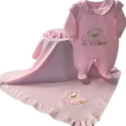 Saída de Maternidade Ursa Rosa 3 Peças Saída de Maternidade Ursa Rosa 3 Peças