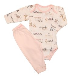 Kit Body e Mijão de Bebê Paris Rosa Kit Body e Mijão de Bebê Paris Rosa