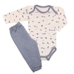 Kit Body e Mijão de Bebê Avião Azul Kit Body e Mijão de Bebê Avião Azul
