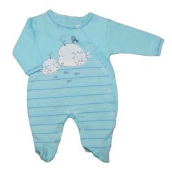 Macacão Longo de Bebê Baleia Azul Macacão Longo de Bebê Baleia Azul