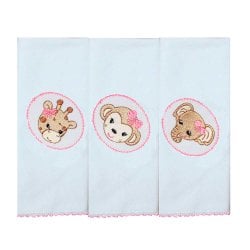 Toalha de Boca Selva Rosa Malha 3 Peças Toalha de Boca Selva Rosa Malha 3 Peças