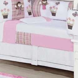 Saia Para Berço de Bebê Menina Enxoval Patricinha Branco Saia Para Berço de Bebê Menina Enxoval Patricinha Branco