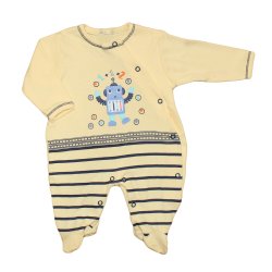 Macacão Longo de Bebê Robô Amarelo Macacão Longo de Bebê Robô Amarelo