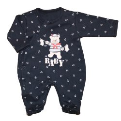 Macacão Longo de Bebê Ursinho Âncora Marinho Macacão Longo de Bebê Ursinho Âncora Marinho