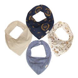 Kit Babador Bandana Marinho e Palha 4 Peças Kit Babador Bandana Marinho e Palha 4 Peças