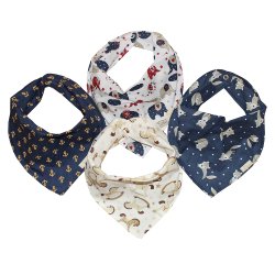 Kit Babador Bandana Âncora e Bichinhos 4 Peças Kit Babador Bandana Âncora e Bichinhos 4 Peças