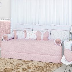 Kit Cama Babá Borboletas Rosê Percal 180 Fios 9 Peças Kit Cama Babá Borboletas Rosê Percal 180 Fios 9 Peças