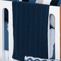 Manta de Bebê Tricot Azul Marinho Manta de Bebê Tricot Azul Marinho