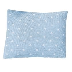 Almofada Tricot Poá Azul Almofada Tricot Poá Azul