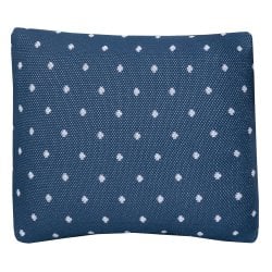 Almofada Tricot Poá Azul Petróleo Almofada Tricot Poá Azul Petróleo