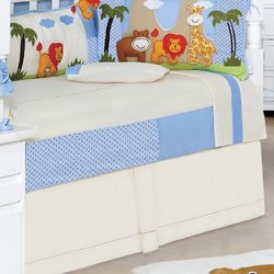 Saia Para Berço de Bebê Menino Enxoval Selva Baby Palha Saia Para Berço de Bebê Menino Enxoval Selva Baby Palha