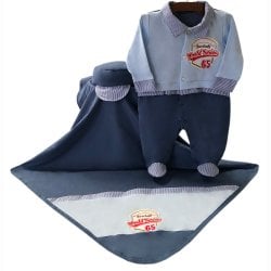 Saída de Maternidade Baseball Azul 3 Peças Saída de Maternidade Baseball Azul 3 Peças