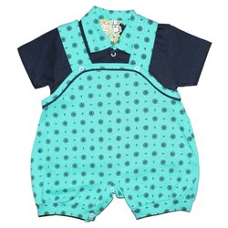 Jardineira de Bebê Âncora Verde com Marinho 2 Peças Jardineira de Bebê Âncora Verde com Marinho 2 Peças