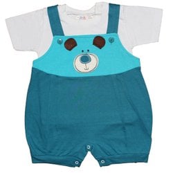 Jardineira de Bebê Urso Baby Azul 2 Peças Jardineira de Bebê Urso Baby Azul 2 Peças