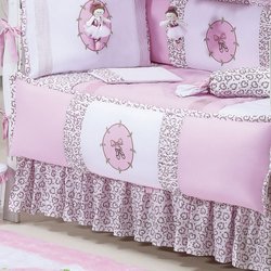 Saia de Berço Bebê Menina Enxoval Bailarina Rosa 100% Algodão Saia de Berço Bebê Menina Enxoval Bailarina Rosa 100% Algodão