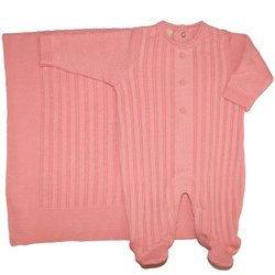 Saída de Maternidade Basic Tricot Rosa 2 Peças Saída de Maternidade Basic Tricot Rosa 2 Peças