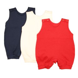 Kit Macacão Curto Basic Marinho - Vermelho - Palha 3 Peças Malha Kit Macacão Curto Basic Marinho - Vermelho - Palha 3 Peças Malha