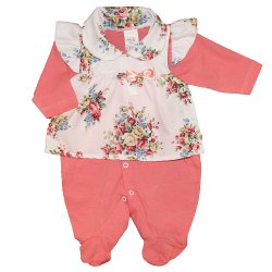 Macacão Longo de Bebê Belinha Rosê Malha Macacão Longo de Bebê Belinha Rosê Malha