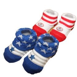 Kit Meia de Bebê Menino Azul e Vermelha 2 Peças Kit Meia de Bebê Menino Azul e Vermelha 2 Peças