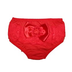 Calcinha de Bebê Rendinha Vermelha Malha Calcinha de Bebê Rendinha Vermelha Malha
