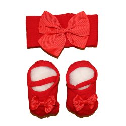 Kit de Bebê Faixa de Cabelo + Meia Sapatilha Kit de Bebê Faixa de Cabelo + Meia Sapatilha