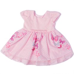 Vestido de Bebê Borboletas Rosa Vestido de Bebê Borboletas Rosa