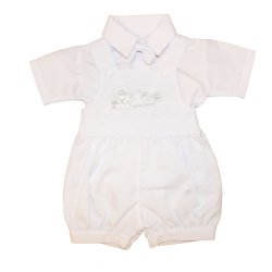 Jardineira Baby Branca com Camisa 2 Peças Jardineira Baby Branca com Camisa 2 Peças